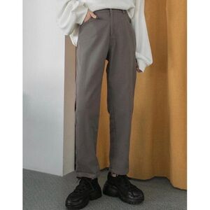 SHEIN Dazy Gray 100% Cotton High Waisted Straight Leg Pants